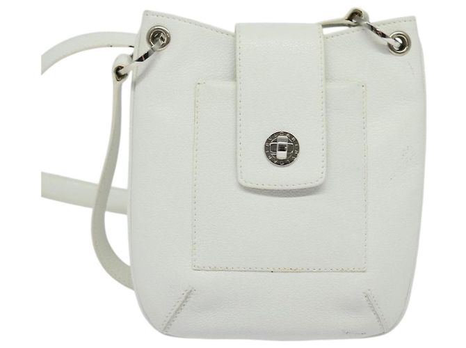 Bulgari Borsa a Spalla BVLGARI in Pelle Bianca Argento Auth bs25565 Bianco - vista 13