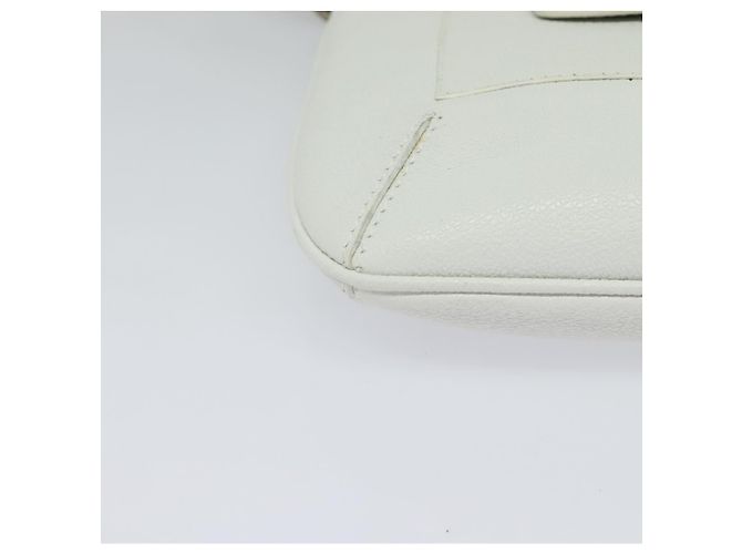 Bulgari Borsa a Spalla BVLGARI in Pelle Bianca Argento Auth bs25565 Bianco - vista 14