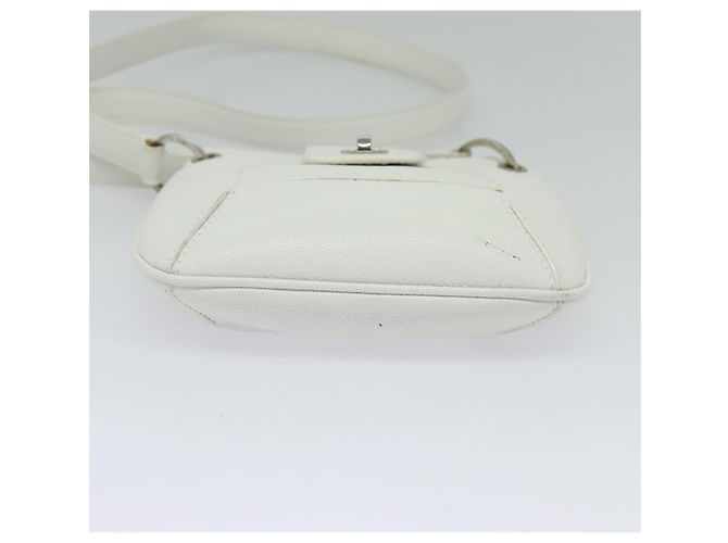 Bulgari Borsa a Spalla BVLGARI in Pelle Bianca Argento Auth bs25565 Bianco - vista 5