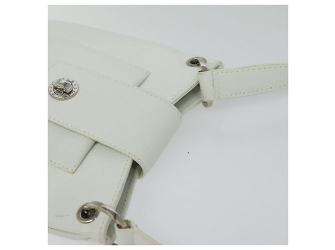 Bulgari Borsa a Spalla BVLGARI in Pelle Bianca Argento Auth bs25565 Bianco - vista 6