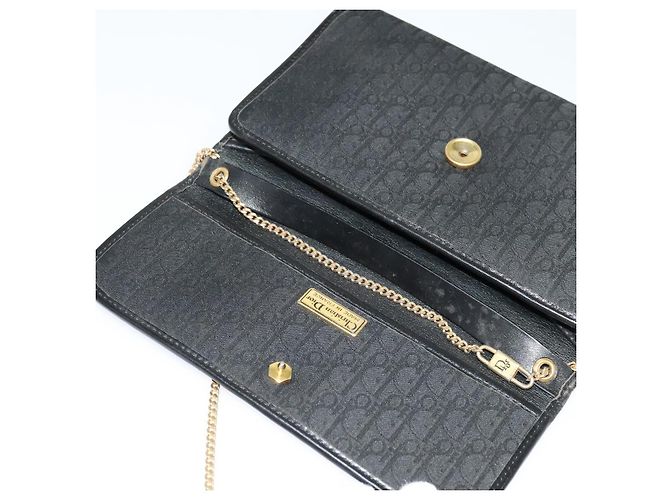 Borsa a spalla in tela Trotter Christian Dior nera e oro Auth yk18198 Nero D'oro - vista 10