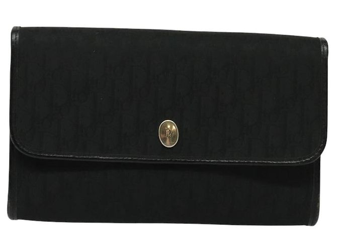 Borsa a spalla in tela Trotter Christian Dior nera e oro Auth yk18198 Nero D'oro - vista 13