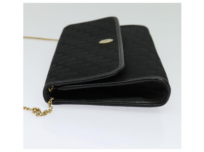 Borsa a spalla in tela Trotter Christian Dior nera e oro Auth yk18198 Nero D'oro - vista 3