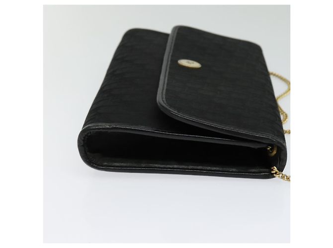 Borsa a spalla in tela Trotter Christian Dior nera e oro Auth yk18198 Nero D'oro - vista 4