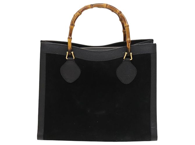 Borsa a mano GUCCI Bamboo Camoscio Nero Oro 002 2853 0260 0 Auth mr1295 D'oro - vista 13