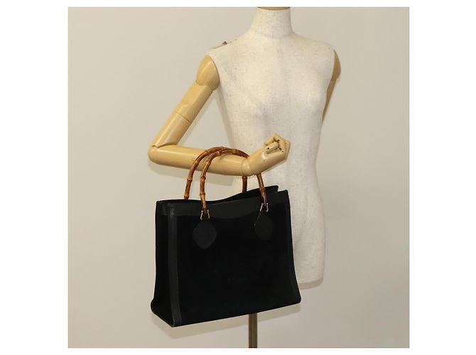 Borsa a mano GUCCI Bamboo Camoscio Nero Oro 002 2853 0260 0 Auth mr1295 D'oro - vista 20