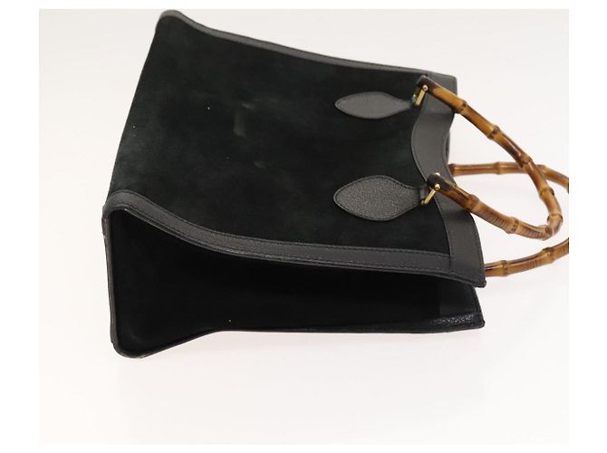 Borsa a mano GUCCI Bamboo Camoscio Nero Oro 002 2853 0260 0 Auth mr1295 D'oro - vista 3