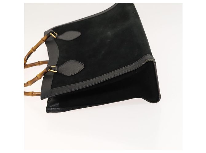 Borsa a mano GUCCI Bamboo Camoscio Nero Oro 002 2853 0260 0 Auth mr1295 D'oro - vista 4