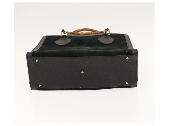 Borsa a mano GUCCI Bamboo Camoscio Nero Oro 002 2853 0260 0 Auth mr1295 D'oro - vista 5