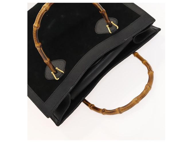 Borsa a mano GUCCI Bamboo Camoscio Nero Oro 002 2853 0260 0 Auth mr1295 D'oro - vista 6