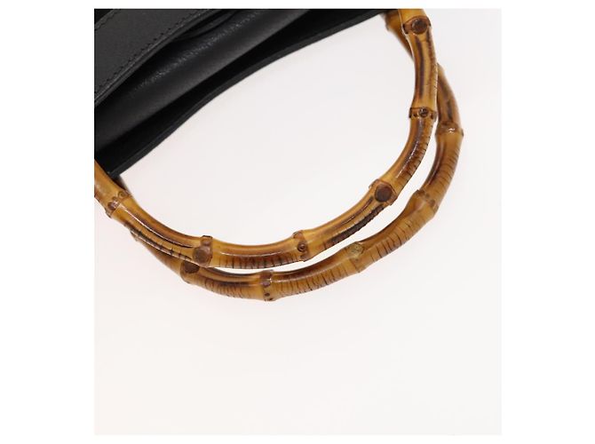 Borsa a mano GUCCI Bamboo Camoscio Nero Oro 002 2853 0260 0 Auth mr1295 D'oro - vista 7