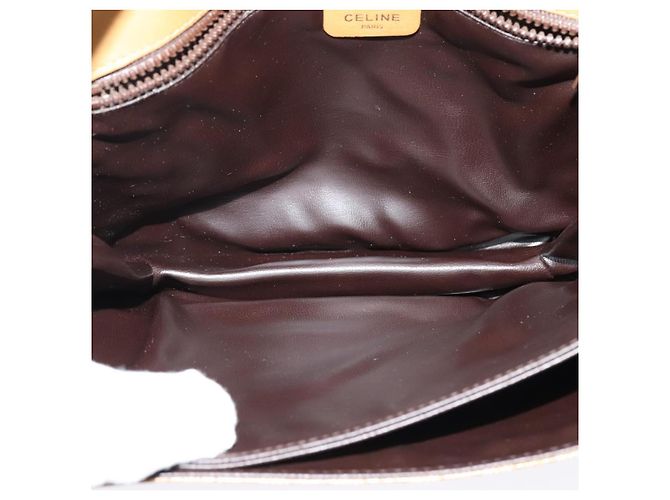 Céline Borsa a spalla in tela Macadam CELINE PVC beige oro Auth sw637 D'oro - vista 10