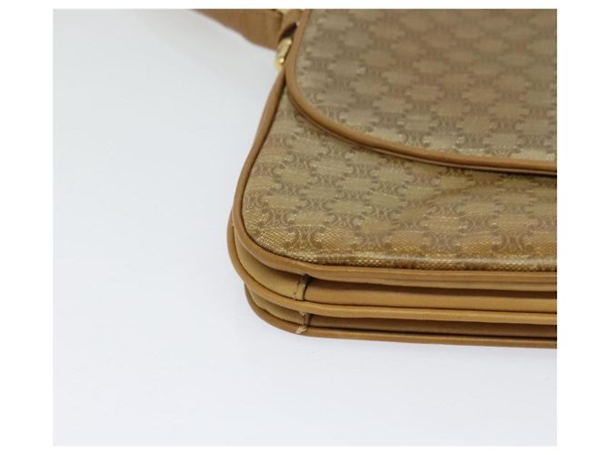 Céline Borsa a spalla in tela Macadam CELINE PVC beige oro Auth sw637 D'oro - vista 14