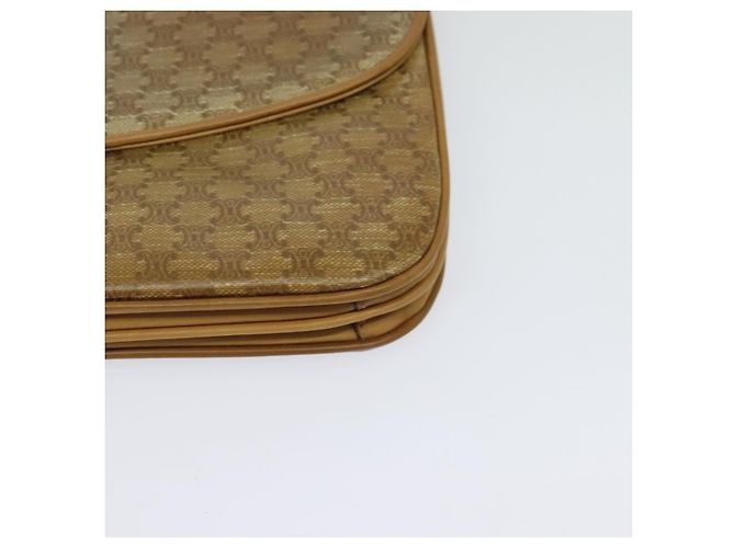 Céline Borsa a spalla in tela Macadam CELINE PVC beige oro Auth sw637 D'oro - vista 15
