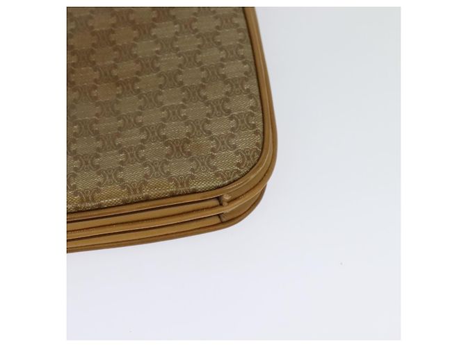 Céline Borsa a spalla in tela Macadam CELINE PVC beige oro Auth sw637 D'oro - vista 17