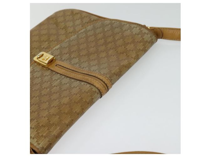 Céline Borsa a spalla in tela Macadam CELINE PVC beige oro Auth sw637 D'oro - vista 6