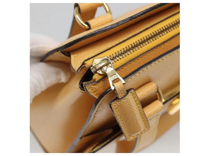 Céline CELINE Handtasche aus Leder in Gelbgold Auth 123851 - Ansicht 10