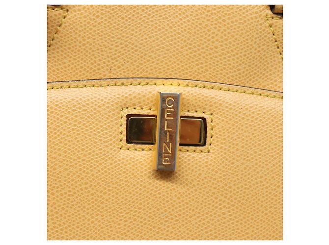 Céline CELINE Handtasche aus Leder in Gelbgold Auth 123851 - Ansicht 17