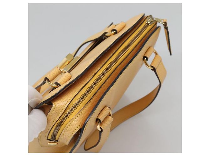 Céline CELINE Handtasche aus Leder in Gelbgold Auth 123851 - Ansicht 6