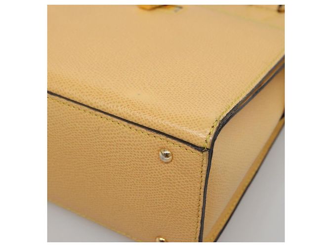 Céline CELINE Handtasche aus Leder in Gelbgold Auth 123851 - Ansicht 9
