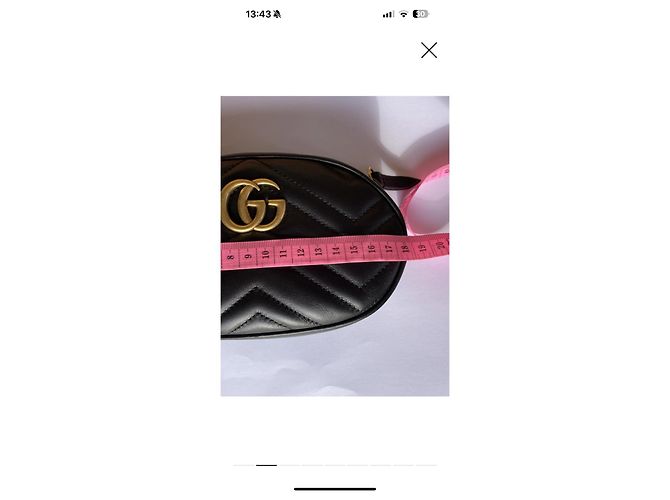 Borsa a cintura Gucci Marmont nera in pelle Nero - vista 10
