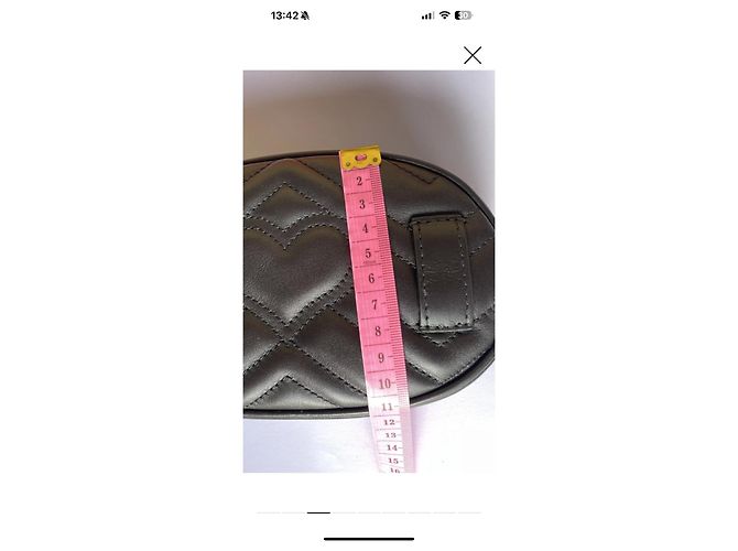 Borsa a cintura Gucci Marmont nera in pelle Nero - vista 8