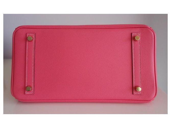 Hermès Borsa Hermes Birkin 30 rosa azalea / taupe Grigio - vista 10