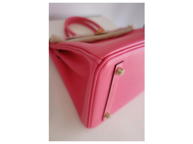 Hermès Borsa Hermes Birkin 30 rosa azalea / taupe Grigio - vista 11