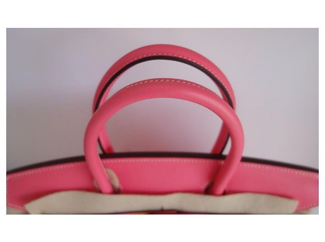Hermès Borsa Hermes Birkin 30 rosa azalea / taupe Grigio - vista 14