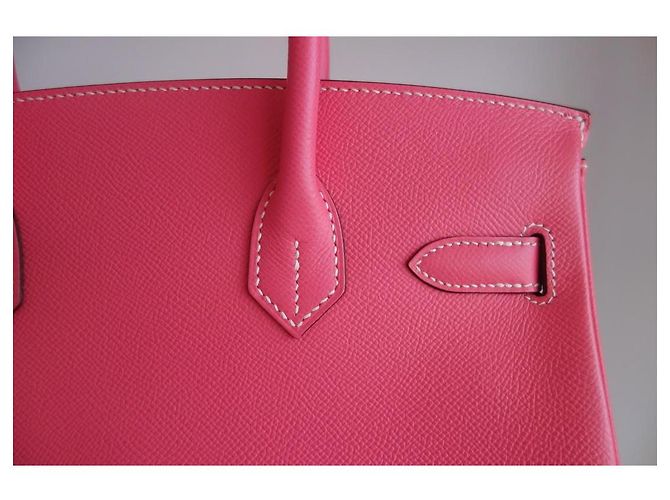 Hermès Borsa Hermes Birkin 30 rosa azalea / taupe Grigio - vista 15