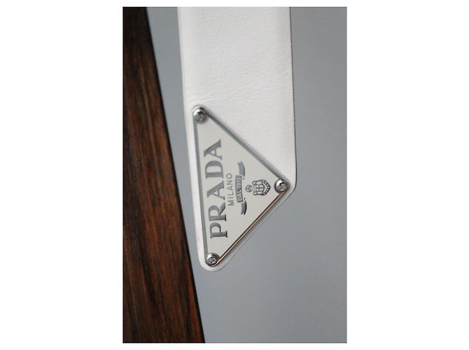 Borsa a mano Prada Triangle in pelle bianca Bianco - vista 4