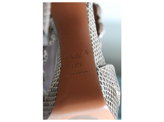 Alaïa Pumps aus exotischem Leder Weiß Grau Beige - Ansicht 10