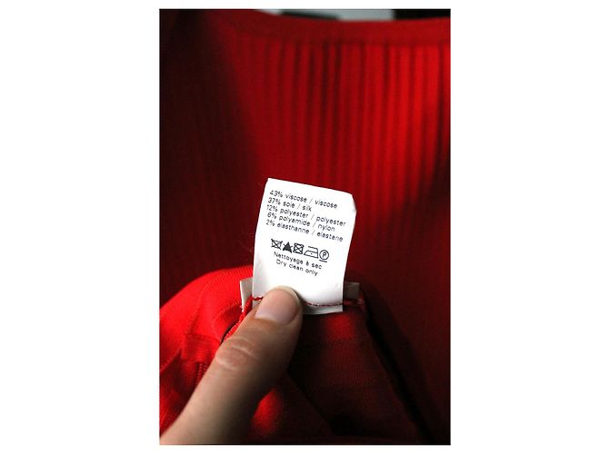 Abito corto rosso Alaïa in viscosa e seta - vista 10