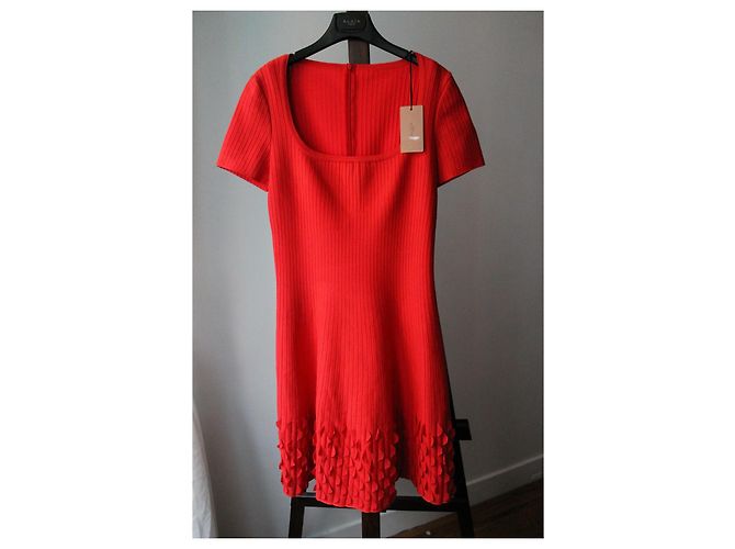 Abito corto rosso Alaïa in viscosa e seta - vista 2