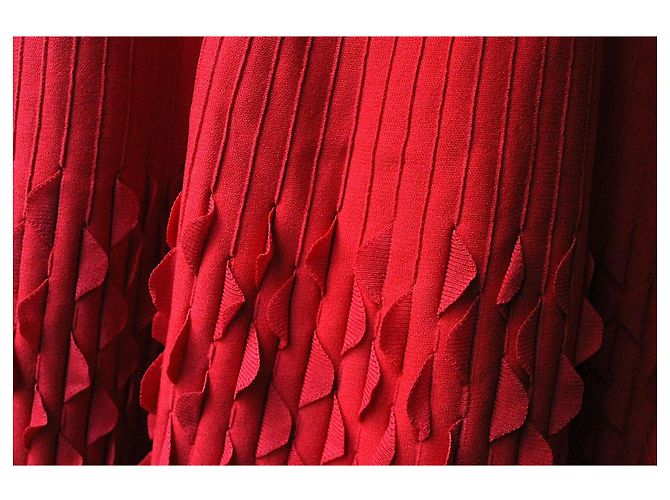 Abito corto rosso Alaïa in viscosa e seta - vista 3
