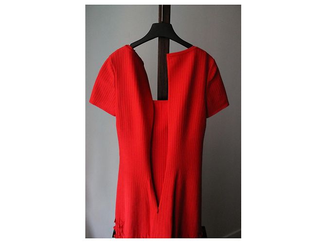 Abito corto rosso Alaïa in viscosa e seta - vista 8