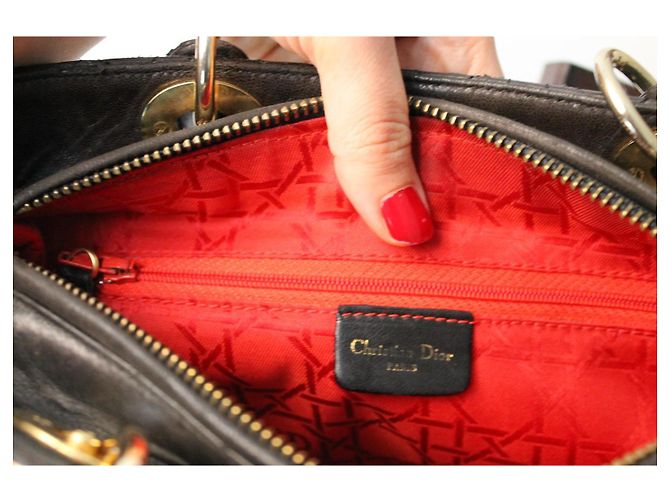 Borsa Lady Dior Dior in pelle marrone media - vista 10