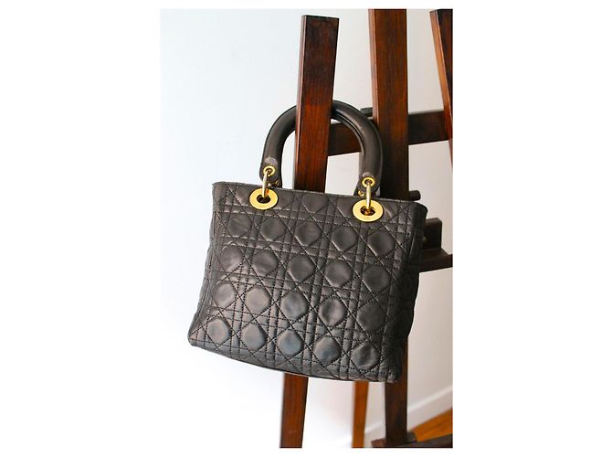 Borsa Lady Dior Dior in pelle marrone media - vista 4