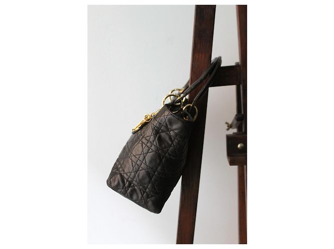 Borsa Lady Dior Dior in pelle marrone media - vista 5