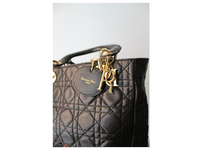 Borsa Lady Dior Dior in pelle marrone media - vista 8