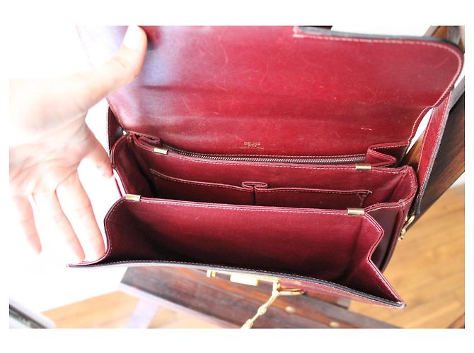 Borsa Céline Triomphe in pelle bordeaux Bordò - vista 11