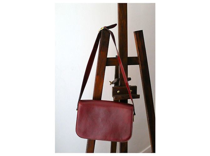 Borsa Céline Triomphe in pelle bordeaux Bordò - vista 6