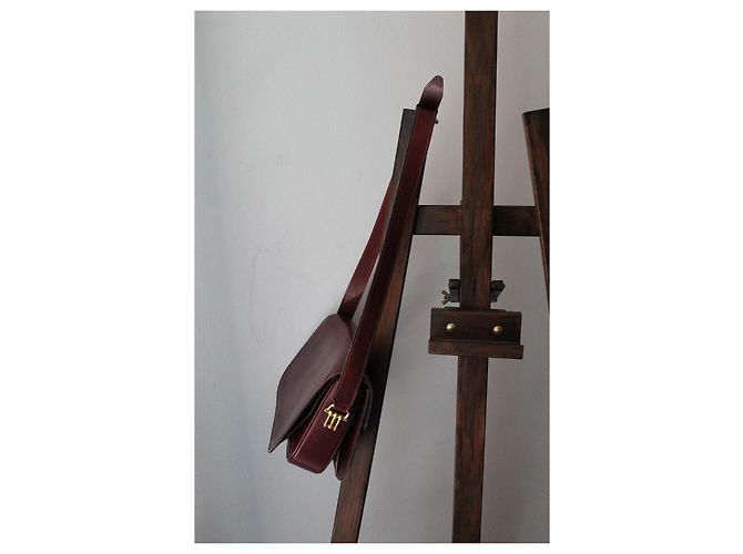 Borsa Céline Triomphe in pelle bordeaux Bordò - vista 7