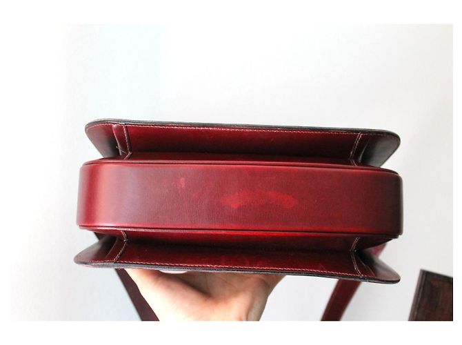 Borsa Céline Triomphe in pelle bordeaux Bordò - vista 8