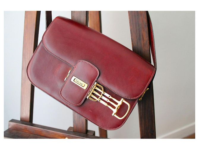 Borsa Céline Triomphe in pelle bordeaux Bordò - vista 9