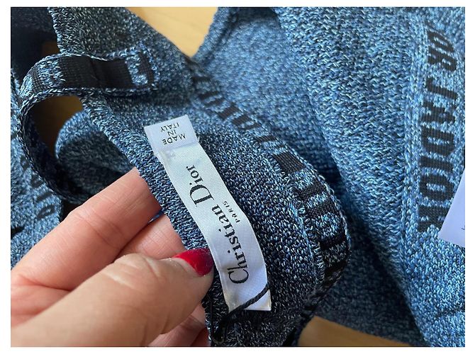 Pantaloncini Christian Dior Blu in Viscosa e Nylon - vista 12