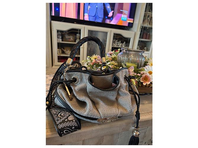 Lancel Brigitte Bardot Handtasche Dunkelgrau Stoff Anthrazitgrau - Ansicht 2