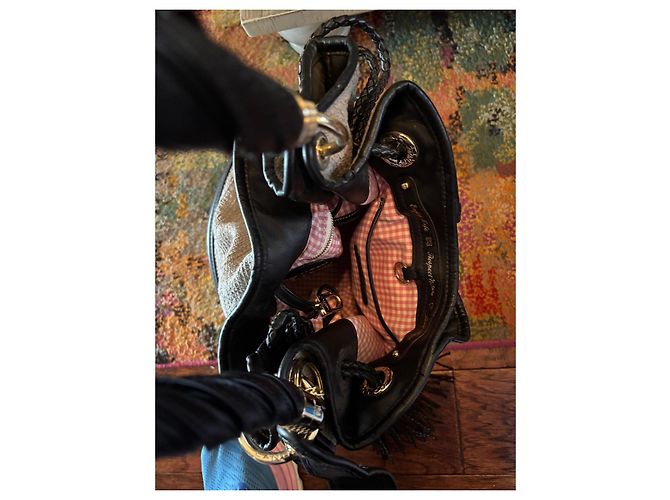 Lancel Brigitte Bardot Handtasche Dunkelgrau Stoff Anthrazitgrau - Ansicht 4