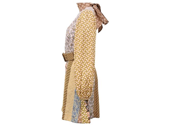 Abito Mini Stampato con Cintura Zimmermann in Lino Multicolore - vista 2
