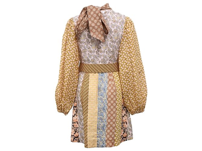 Abito Mini Stampato con Cintura Zimmermann in Lino Multicolore - vista 3